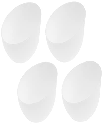 BESTonZON 4 Stück Schräger Lampenschirm Aus Kunststoff Hufeisenform Ersatzabdeckung Für Steh- Tisch Und Hängeleuchten Weiß 40mm Mittelloch