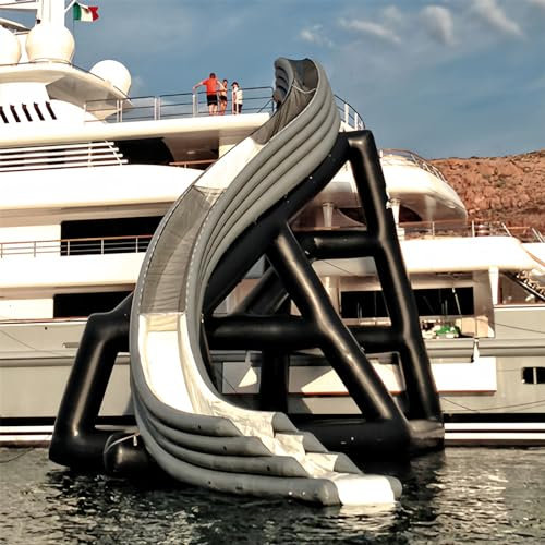 Gueploer Compact Inflatable With Special Angles And Inflatable Struts Floats Mobile Inflatable Water Park with Air Pump,19.6Ft/6M