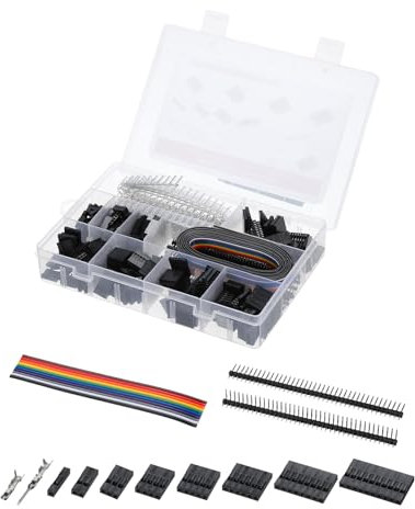 sourcing map 1550 Pack Connectors Kit 2.54mm Pitch 1/2/3/4/5/6/8/10 Pin Socket Kits Male Female Adapter Housing Connectors Plug for Wire Cable