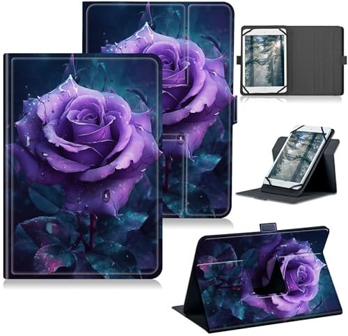 RWUTYTIUL para Walmart Onn 7 pulgadas 3 Gen 2022 (Modelo: 100071481) Funda universal para tablet, funda protectora con soporte con múltiples visiones de piel sintética para Onn 7 Tablet 2022, rosas