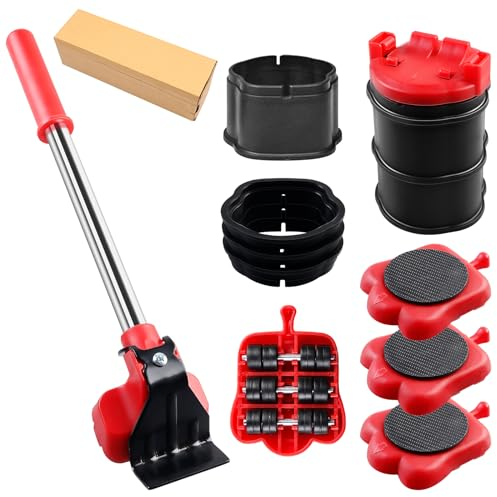 HOMURY 13er Möbelheber Set, Rollen für Möbel Multifunktion mit 8 Höhenregler, Möbelroller Umzugsset, Möbelrollen Transportrollen, für Transport Von Möbeln, Maximale Belastung 300 Kg