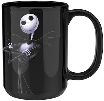 Zak Designs Disney Tim Burton The Nightmare Before Christmas einzigartige Keramik-Kaffeetasse mit Farbwechsel, für heiße Getränke, Sammlerstück, Andenken (425 ml, Jack Skellington)