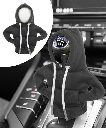 Flaconi Auto Deko Chalthebel Hoodie, Innenraum Schaltknauf Abdeckung, Zubehör für Schalthebel (Schwarz)
