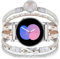 VISOOM Kompatibel mit Samsung Galaxy Watch 7 6 5 4 Armband,20mm Beaded Boho Frauen Leder Niedlich Multilayer Wrap für Watch 4/5/6/7 40mm 44mm/Classic 43mm 47mm 42mm 46mm/5 Pro 45mm,Silver-circle