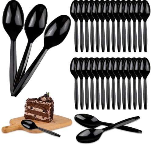 Lot de 200 cuillères à glace en plastique transparent réutilisables - 13,8 cm - Petites cuillères à dessert robustes - Couverts en plastique pour desserts, gâteaux, fruits, salade, mousse, glace