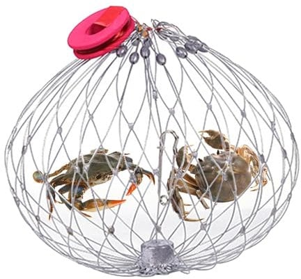 Fishing Crab Steel Wire for Saltwater, Steel Wire Crab Net - Wire Fishing Net Cage, Automatic Opening and Closing - Portable Crab Net for Catching Fish, Lobsters and Crabs
