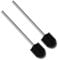 Nirox 2er Set Silikon Klobürsten Schwarz - WC Bürsten mit 7.7 cm Durchmesser - Toilettenbürste mit Edelstahlstiel - Klobesen in elegantem und edlem Design - Abnehmbare Bürstenköpfe