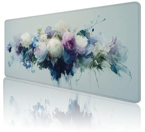 Tapis de Souris de Jeu XXL 1600 x 800mm Tapis Souris Couleur Grand Tapis de Souris Gaming Fleurs Antidérapant Étanche Tapis de BureauHaute précision et Vitesse pour Gamer, Ordinateur, Cadeau,d-49