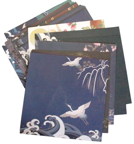 Origami-Papier, 20 cm x 20 cm, Chinoiserie-Muster, doppelseitig, 60 Blatt | Origami-Papier, gemustert, groß, quadratisch, Bastelbedarf, 70 g/m² Papier