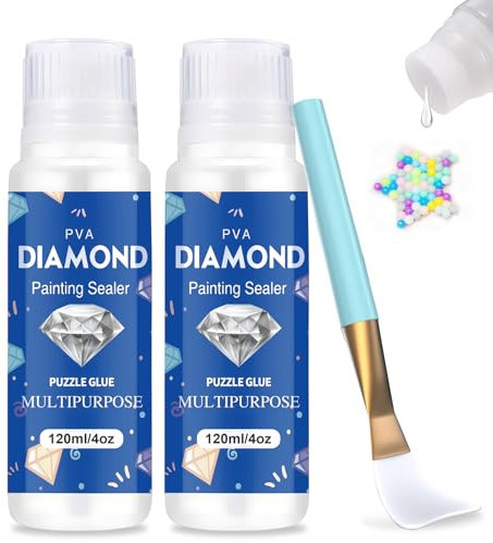 Ganbaro Diamond Painting Glue, Diamond Art Glue, Diamond Art Sealer, Fast Drying & Strong Bond for Diamond Art Accessories Kit, 120ml*2
