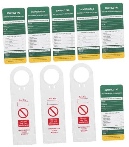 KICHOUSE Equipment Maintenance Inspection Tags Ladder Step Tags Holders Inserts