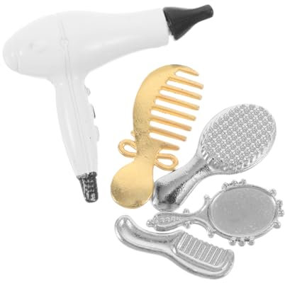 VANZACK Puppenhaus Zubehör Set Friseursalon Kit Für Mädchen Bürste Spiegel Trockner