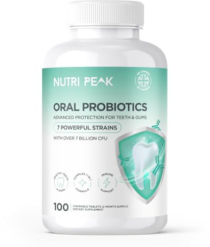 Max Strength Advanced Oral Probiotics | 100 Chewable Tablets | 2 Month Supply | Probiotics for Healthy Teeth | Fresh Breath | Healthy Gums | Adults Immune Support | Non GMO & Gluten Free