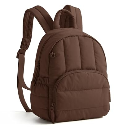 bagsmart Puffer Rucksack Damen Klein Leicht Cityrucksack Tagesrucksack | Gesteppter Reiserucksack, Wasserdichter Mini Casual Daypack Backpack Schulrucksack für Freizeit Reisen Schule Arbeit Uni