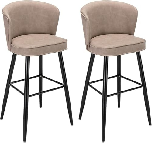 XJBTBA Barstühle mit Thekenhöhe, 2er-Set, Vintage-Hocker, Pub-Küche für Insel (D, Höhe: 75 cm)