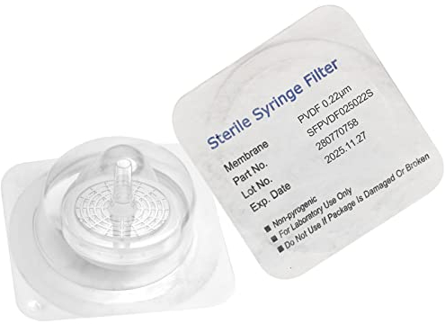 Biomed Scientific - Filtri sterili per siringa PVDF 25 mm, diametro 0,22 um, confezione da 10 pezzi