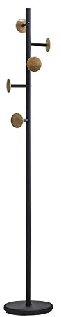 Balvi - Porte-Manteaux Shiitake Wood avec 5 Crochets. Couleur: Noir et Bois. Hauteur: 174cm. pour acc