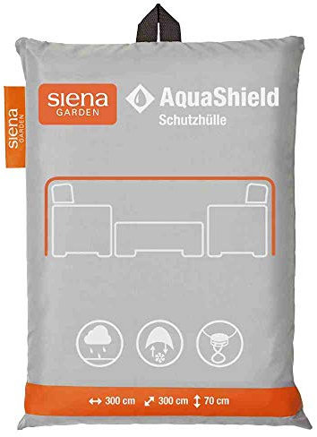 Siena Garden AquaShield Loungeschutzhülle, silber-grau, mit Active Air System, 300x300x70cm