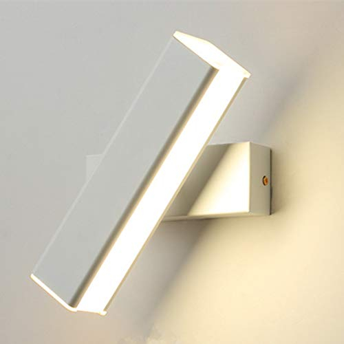 Chrasy Modern Wandleuchte Innen 6W Wandlampe Warmweiß fast 360° Drehbare Warmweiß Modern Wandbeleuchtung Eisen Wandlicht für Schlafzimmer,Badezimmer,Wohnzimmer (Weiß)