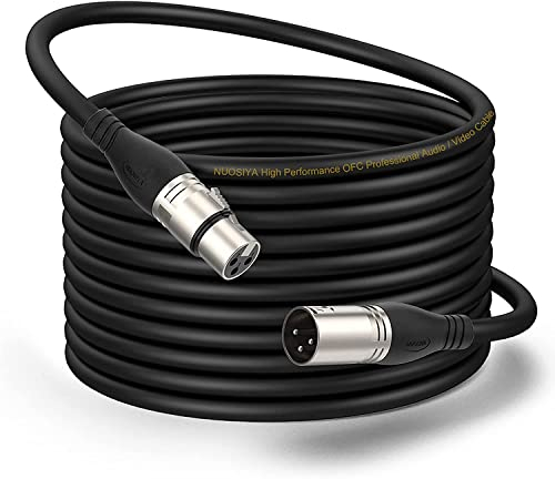 NUOSIYA 20m Cables XLR, Paquete de 1 XLR macho a hembra XLR Cable de extensión para micrófono XLR balanceado Cable de extensión XLR Jack para grabador de estudio, micrófono, mezclador, altavoces