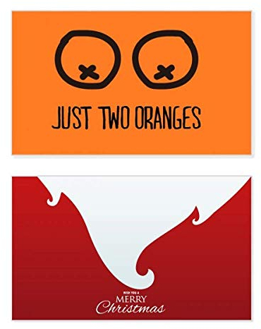 Just Oranges Lustige Weihnachtskarte zum Zeichnen, Orange