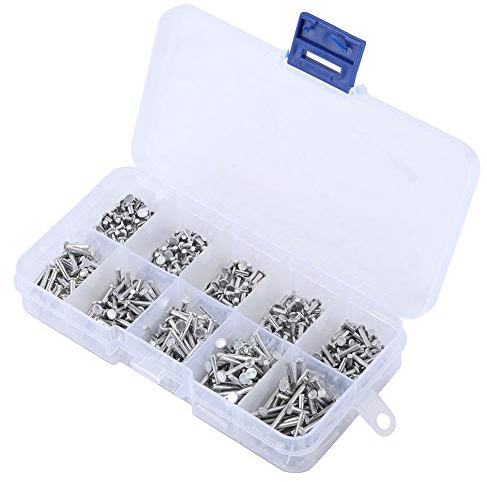 500pcs Solid Rivet Flat Head Aluminum Solid Rivets Multi-Size M2 Rivets 3/4/5/6/8/10/12/14 /16/18mm