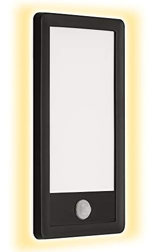 Telefunken - LED Außenwandleuchte, Außenwandlampe inkl. Bewegungsmelder, inkl. Dämmerungssensor, Backlight Effekt, 16 Watt, 2.000 Lumen, IP44, Rechteckig, Weiß/Schwarz, 280x150x45mm (LxBxH) 313905TF