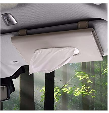 Wakauto Auto Taschentuchhalter Sonnenblende Serviettenclip Hängende Box Pu Leder Rücksitz TaschentüCher Box Sonnenblende Organizer Zentrale Taschentuchspenderfür TaschentüCher Im Auto