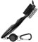 Tyouki Golf Brush with Groove Cleaner, Nylon & Steel Bristles, Portable Golf Club Cleaner with Adjustable Aluminum Carabiner, Lightweight, Ergonomic Design (Gray)
