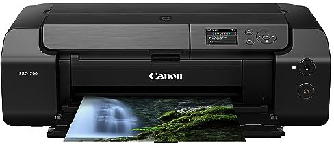 Canon PIXMA PRO-200 Wireless Professional Color Photo Printer, Prints up to 13X 19, 3.0 Color LCD Screen, & Layout Software and Mobile Device Printing, Black