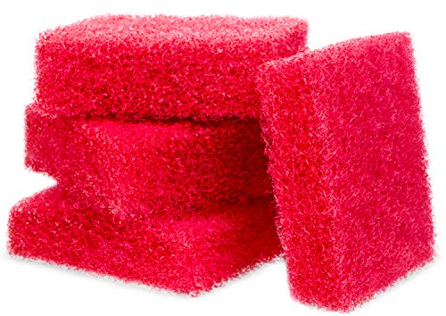 [4 Pack] Aquarium Cleaner for Glass Walls - Aquarium Scrubber - Hand Held Scraper Pad - Made in USA - Fish Tank Cleaning Tools Won't Scratch Glass - Aquarium Sponge for Turtle & Fish Tank