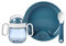 Mepal Mio – set vajilla para bebé 3 piezas – Deep blue – con taza anti-derrames – plato de bebé y cucharas de bebé – regalo de nacimiento ideal – apto para el lavavajillas