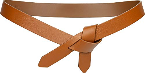 Caspar GU327 Damen Leder Taillengürtel, Gürtelgröße:75 [für Körperumfang 71-75 cm], Farbe:cognac
