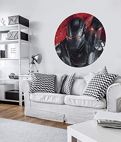 Komar Marvel DOT runde und selbstklebende Vlies Fototapete - Avengers Painting War-Machine - Ø Durchmesser 125 cm - Kinderzimmer, Wandtattoo - DD1-050
