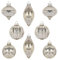 KI Store Mercury Glass Christmas Tree Decorations Champagne Silver Set of 8 80mm 120mm Hanging Christmas Baubles Finials for Tree Decoration Holiday Décor