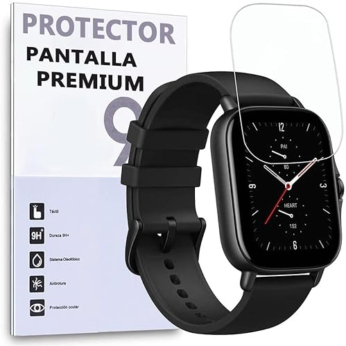 REY 6X Protector de Pantalla para AMAZFIT GTS 2e - AMAZFIT GTS 2 - AMAZFIT GTS 3 - AMAZFIT GTS 4, (Pack 6)
