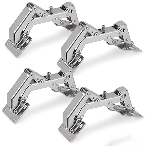 Bisagras Puertas Cocina Bisagras para Muebles de Cocina 170° Visagras, Bisagras de Puerta de ángulo Grande Bisagras para Ventanas de Aluminio, 4 Piezas, Versión Mejorada con Amortiguación de Búfer