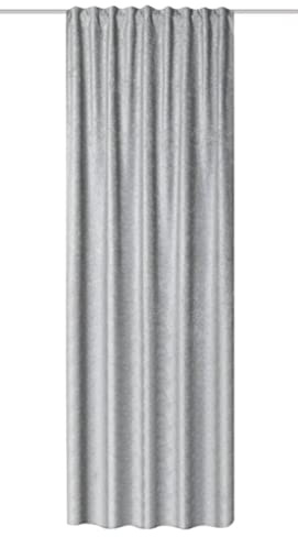 HOME WOHNIDEEN 85987 | Vorhang Thermo, Kombibandschal aus Thermo-Chenille, 245 x 135 cm (Höhe x Breite), Farbe: (grau)