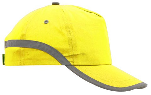Generico Cappellino Alta visibilità' Bande Catarifrangente Sicurezza Lavoro Cappello Uomo (Giallo)