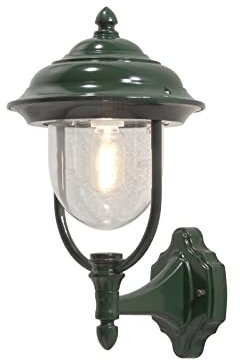 LED Außenwandlaterne stehend im Landhausstil, Höhe 46cm, grün