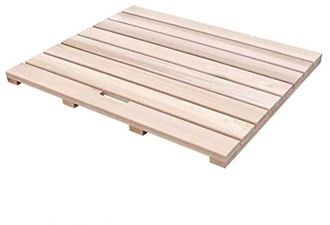 KDDEON Tappeto per Piedi per Pavimento Doccia Naturale,Pedana Doccia Antiscivolo in bambù,Accessori da Bagno in bambù,Design a Doghe,per Una Facile Conservazione,con Drenaggio (50x70cm/20x28in)