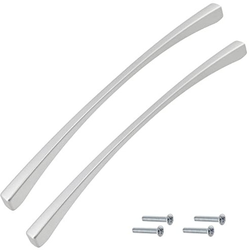Aerzetix - C41339 - Set di 2 maniglie per porte mobili interasse 160mm - armadio cassetto design interno arredamento cucina soggiorno assemblaggio - in metallo - finitura argento opaco