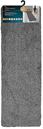 JVL Kensington Machine Washable Cotton Runner Barrier Doormat, 50x150cm, Grey