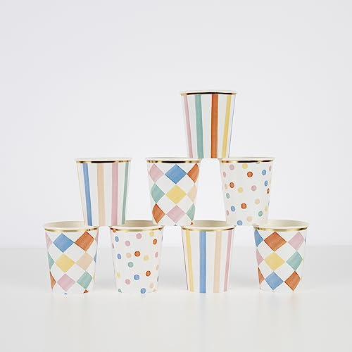 Meri Meri Colourful Pattern Cups (Pack of 8)