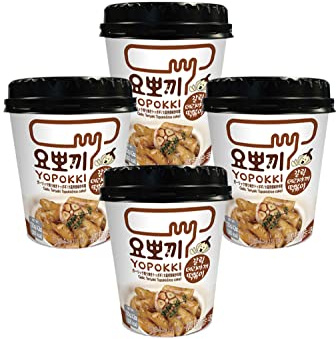 MiFan Tteokbokki Box – Cup di Gnocchi di Riso Coreani Istantanei | Gusti Misti a Scelta – Cibo Coreano Originale in Cup – 4 o 8 Porzioni (4 Pezzi, Teriyaki e Aglio)
