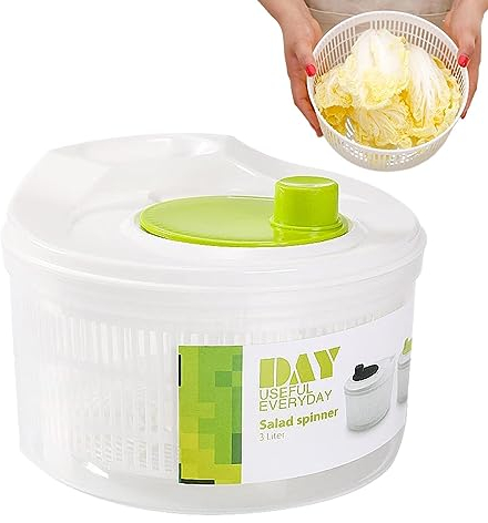 Salattrockner-Spinner salatschleuder klein Manuelle, geruchlose und harmlose Salatschleuder mit Abfluss Salattrockner,snack spinner abnehmbarer Obstschleuder für Hotels,Küchen,Kantinen,Restaurants