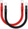 QIMEI-SHOP Cavi Batteria Auto 25mm² 30cm Cavi Inverter Batteria 3AWG 12V Cavo Batteria con Capicorda ad Occhielli M10 per Camion Moto Marina Solare Rosso e Nero 2 Pezzi