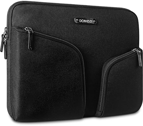 DOMISO 14 Zoll Wasserdicht Laptophülle Notebook Tasche Schutzhülle Canvas für 14 Zoll Acer Aspire 1 Swift 3/14 HP Stream 14 Pavilion 14/14 Zoll Lenovo IdeaPad/Asus/Toshiba/MSI, Schwarz