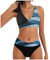 SHINEHUA Damen Bikini Set Wickeloptik Lace Up Bikini Set Neckholder Bikini Oberteil High Waist Wickel Bikinihose Tiefer V Ausschnitt Sportlich Zweiteiliger Strandbikini (A3-Navy, XL)