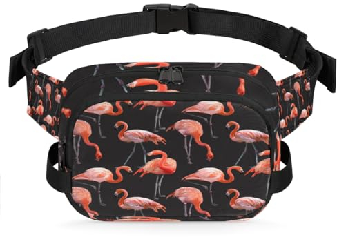 Hüfttasche mit Flamingo-Muster, Bauchtasche für Damen, Herren, Mädchen, Jungen, Kinder, Flamingo-Bauchtasche, Laufen, Sport, Wandern, Geldbörse, Gürteltasche, farbe, XL, Taschen-Organizer